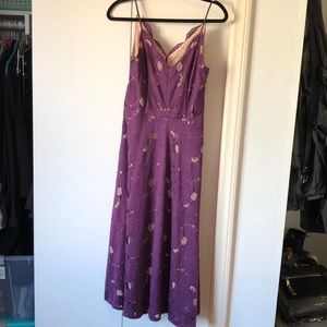 Anthropologie Purple Lace Detail Dress